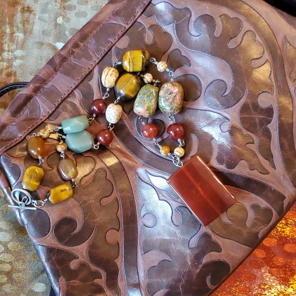 Handmade,mixed Gemstone Necklace,Toggle - Picture 2 of 10